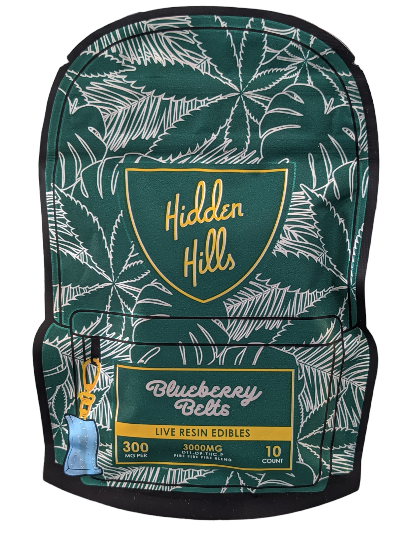 Hidden Hills Edibles ~ Rainbow Belts Fire Blend - D9 + D11 + Thcp + Live Resin 300 mg each/3,000 mg Bag