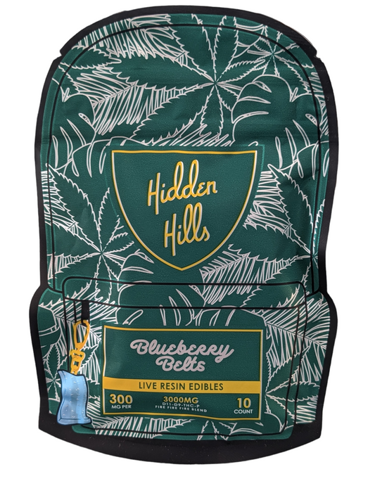 Hidden Hills Edibles ~ Rainbow Belts Fire Blend - D9 + D11 + Thcp + Live Resin 300 mg each/3,000 mg Bag